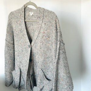 Woman Knit Sweater Jacket Size XS Grey